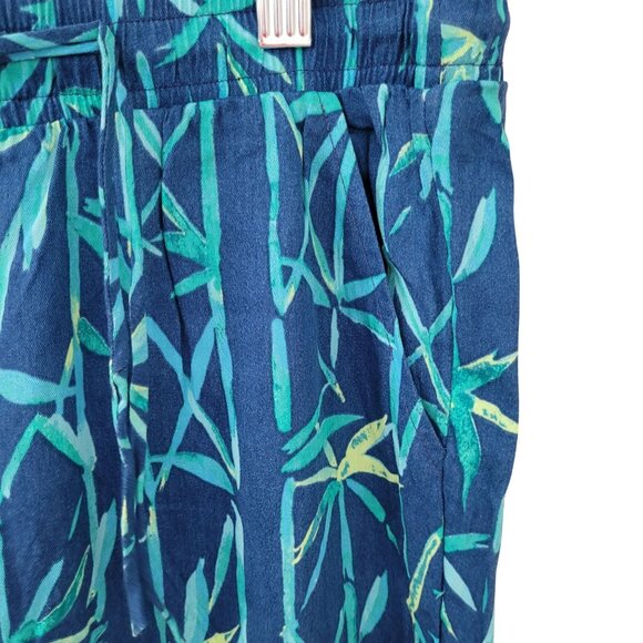 Lilly Pulitzer Piper Crop Bamboo Print Pants Womens Sz S Blue Resortwear Casual - Picture 4 of 6